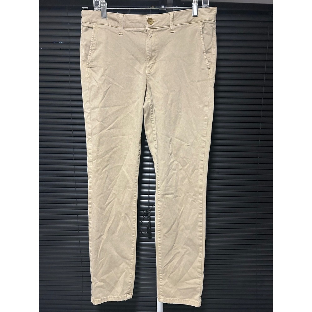 American Eagle Chino Pants Womens 2 Tan Skinny Stretch Casual Classic Preppy